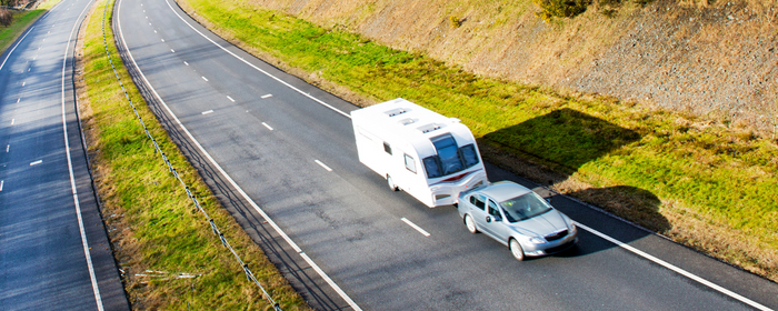 car towing caravan